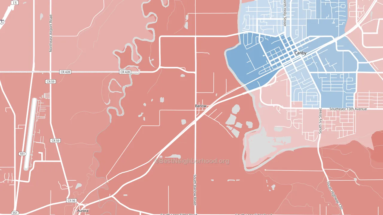 Barlow, OR block-group political-lean map
