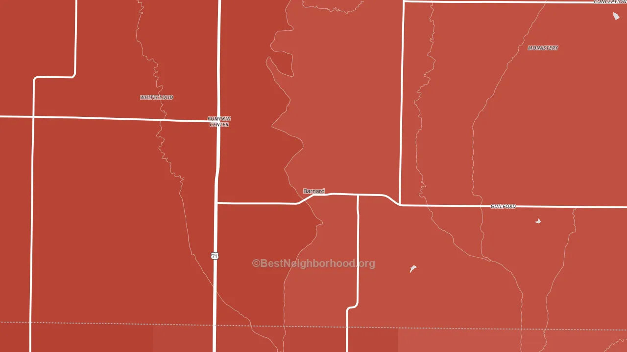 Barnard, MO block-group political-lean map