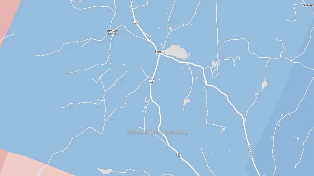 Barnard, VT block-group political-lean map