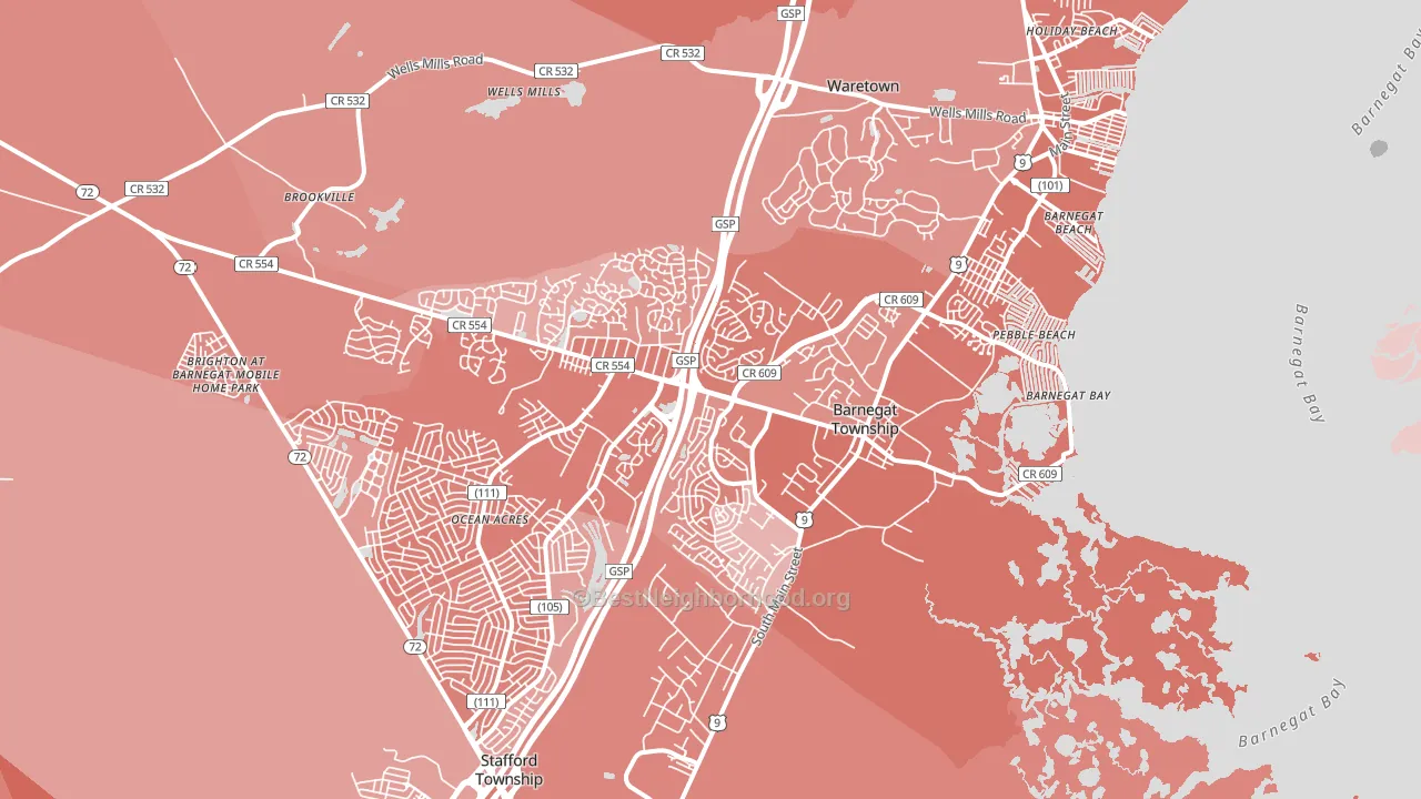 Barnegat, NJ block-group political-lean map