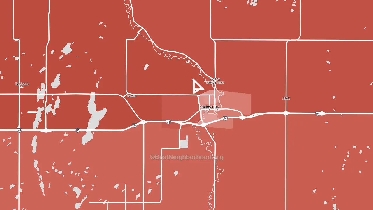 Barnes County, ND block-group political-lean map