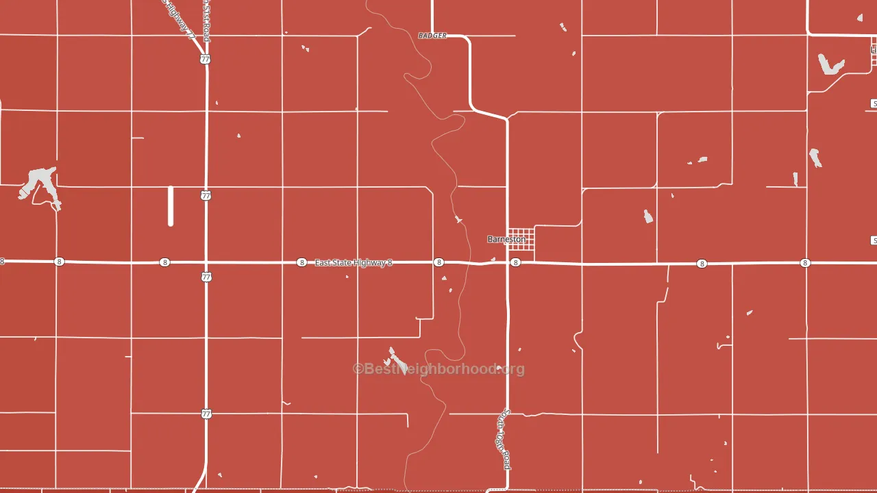 Barneston, NE block-group political-lean map