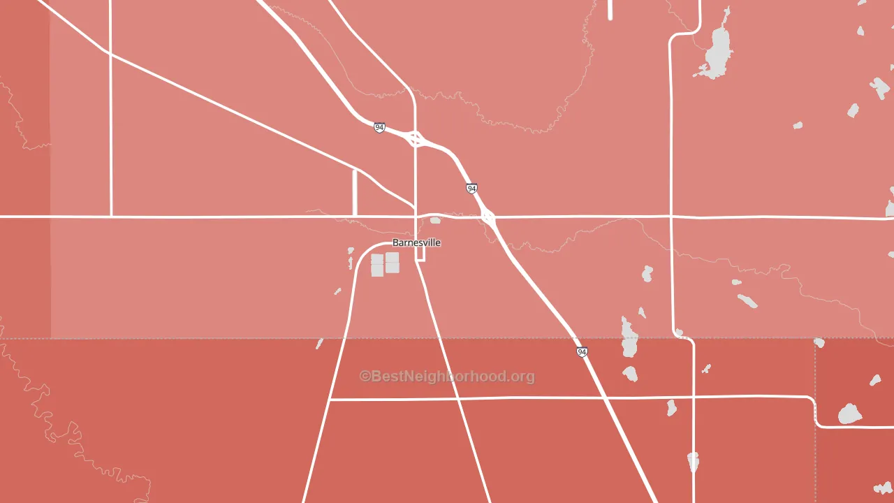 Barnesville, MN block-group political-lean map