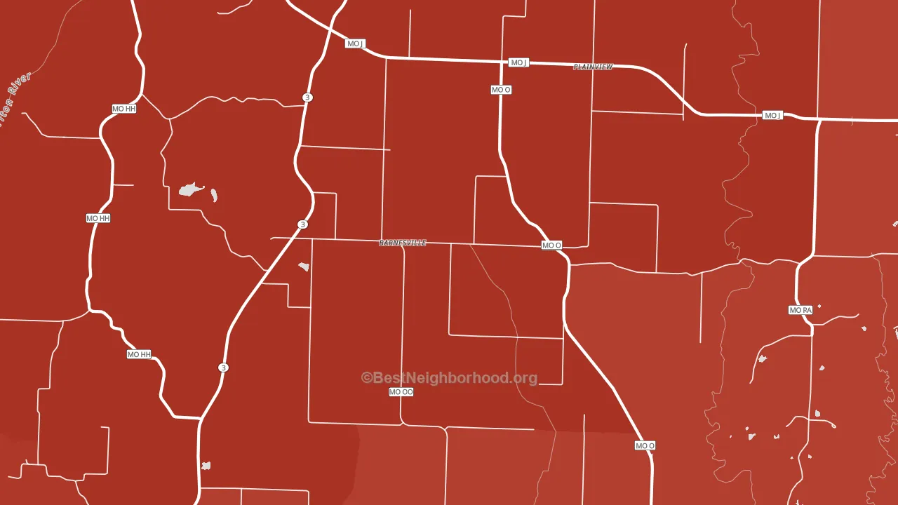 Barnesville, MO block-group political-lean map