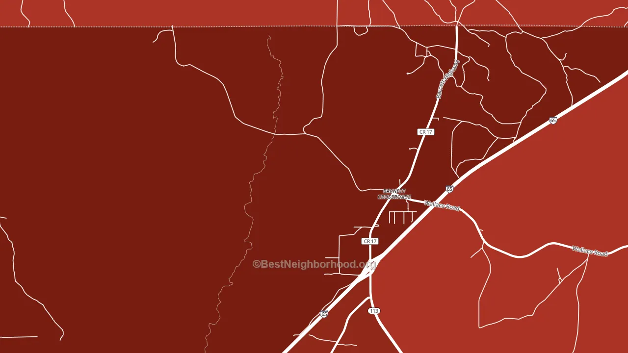 Barnett Crossroads, AL block-group political-lean map