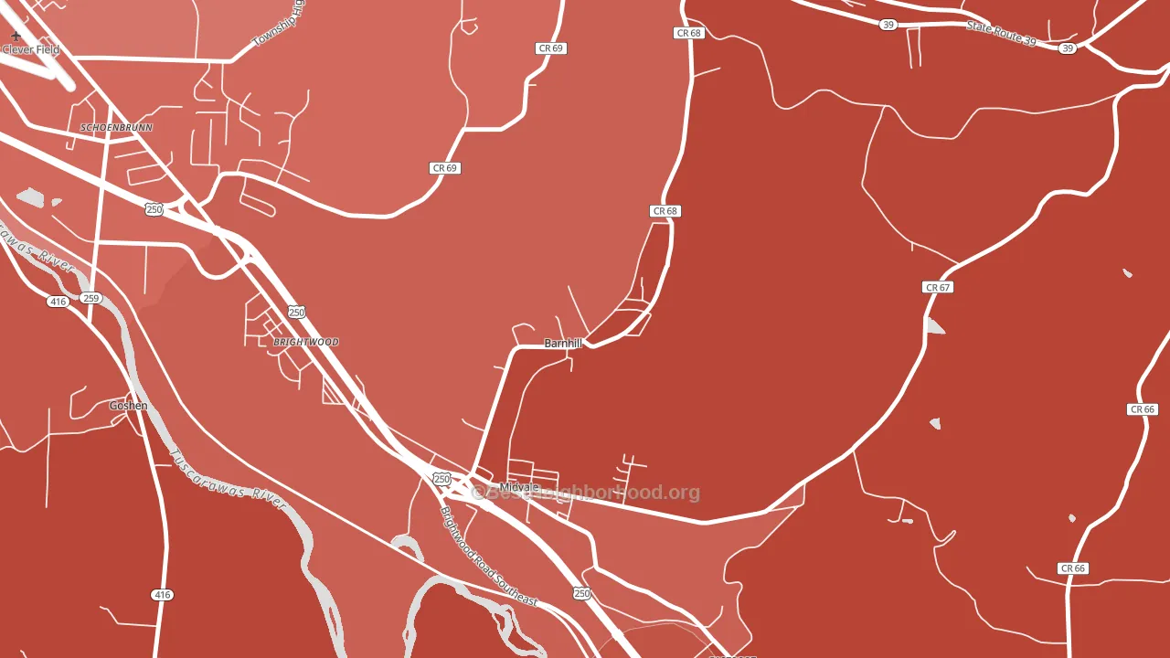 Barnhill, OH block-group political-lean map