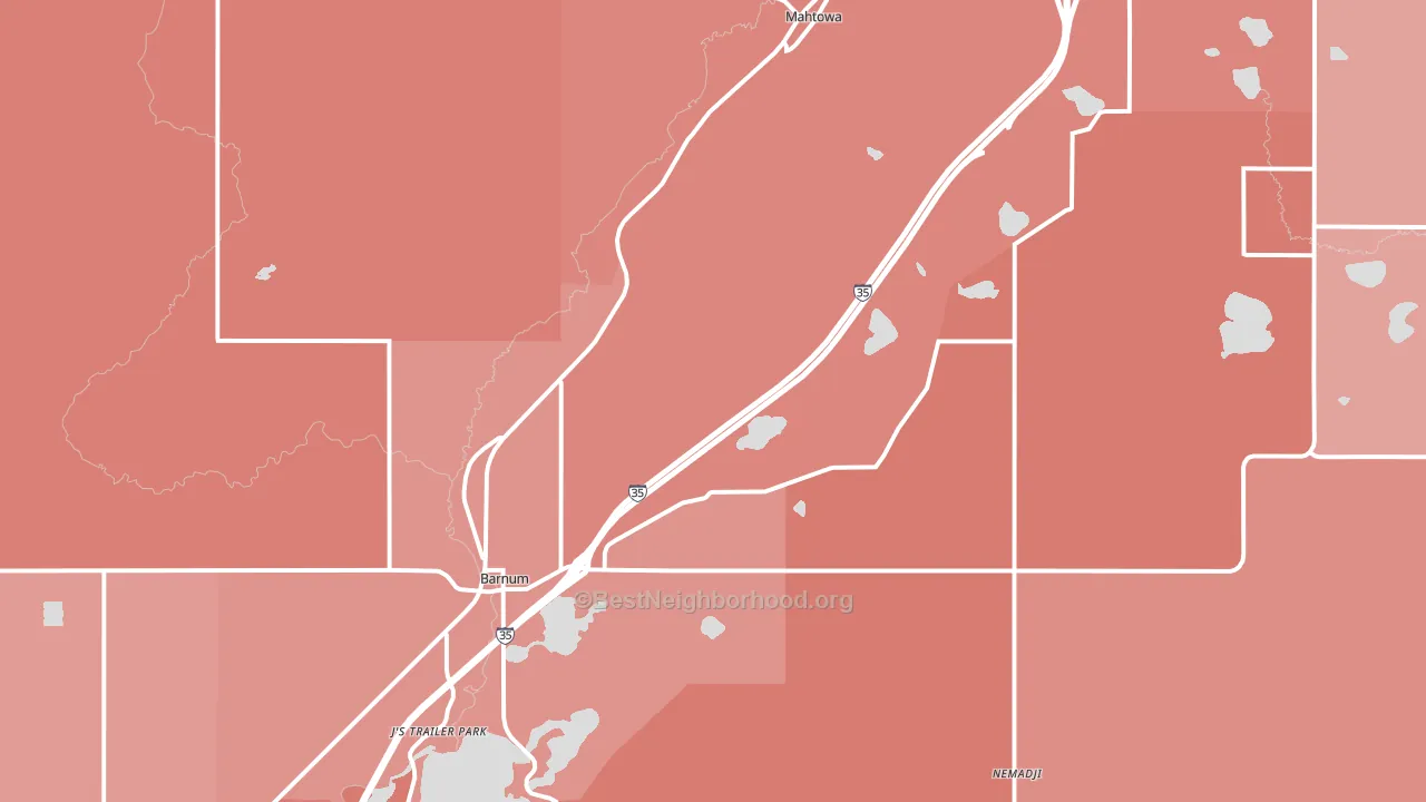 Barnum, MN block-group political-lean map