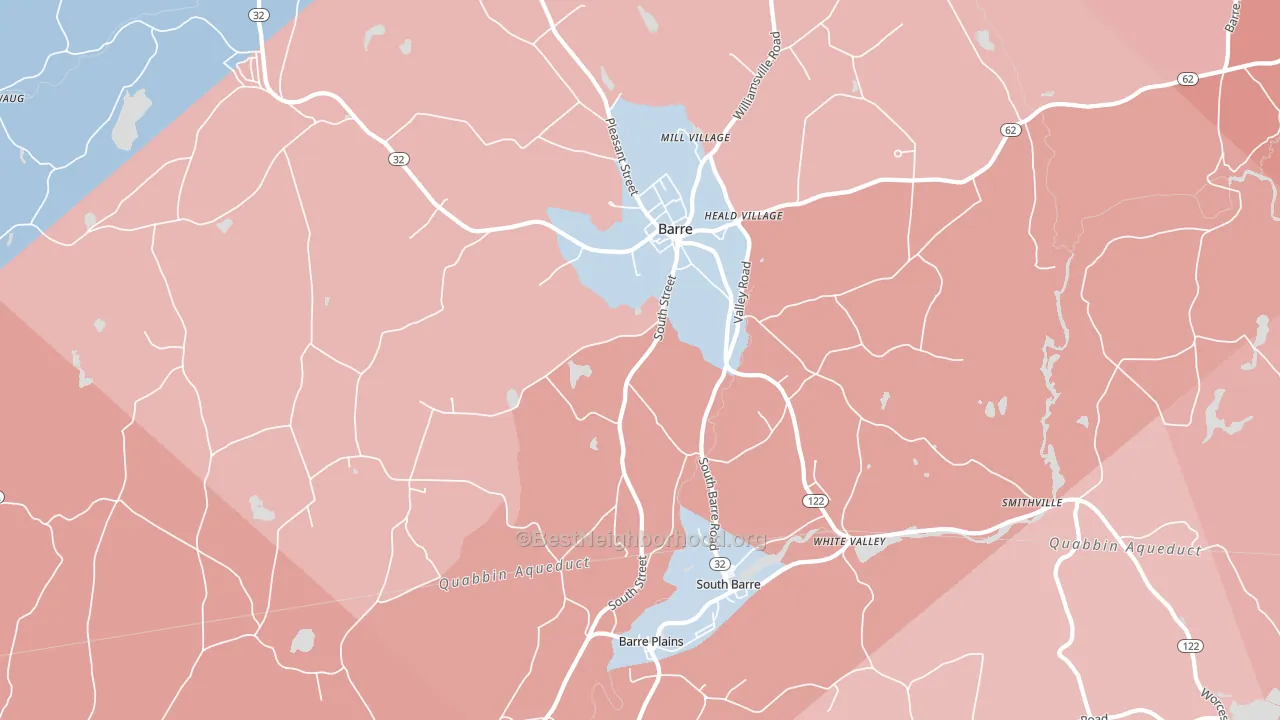 Barre, MA block-group political-lean map