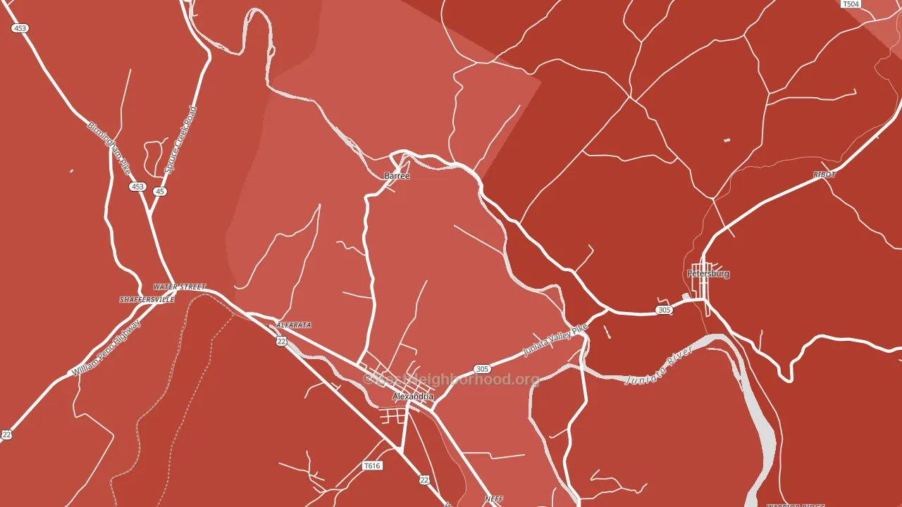 Barree, PA block-group political-lean map
