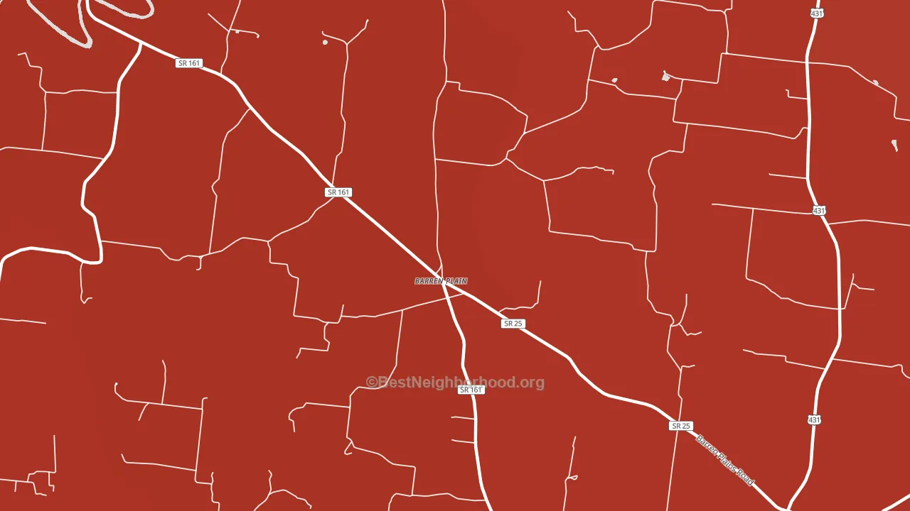 Barren Plain, TN block-group political-lean map