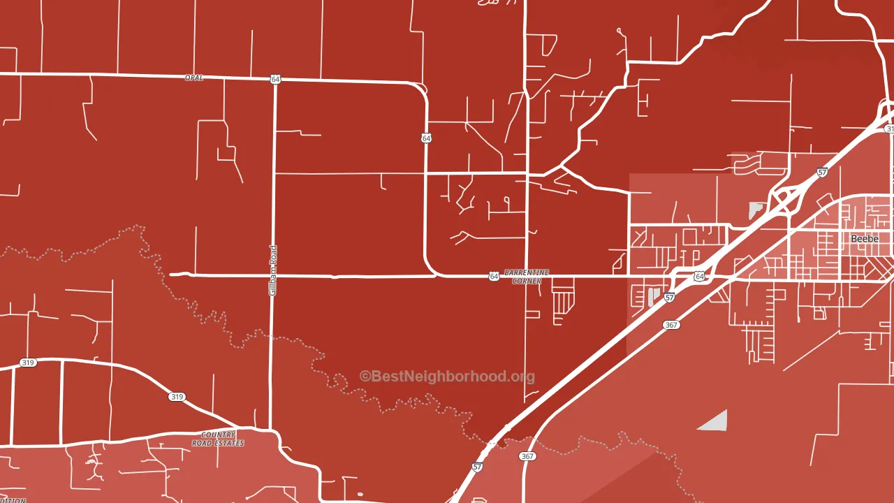Barrentine Corner, AR block-group political-lean map
