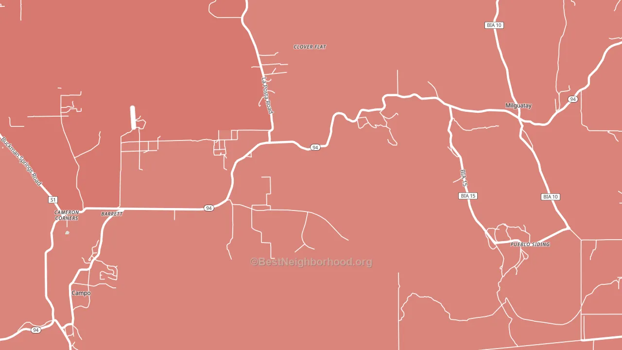 Barrett, CA block-group political-lean map