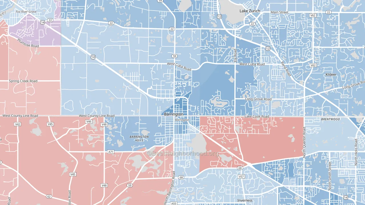 Barrington, IL block-group political-lean map