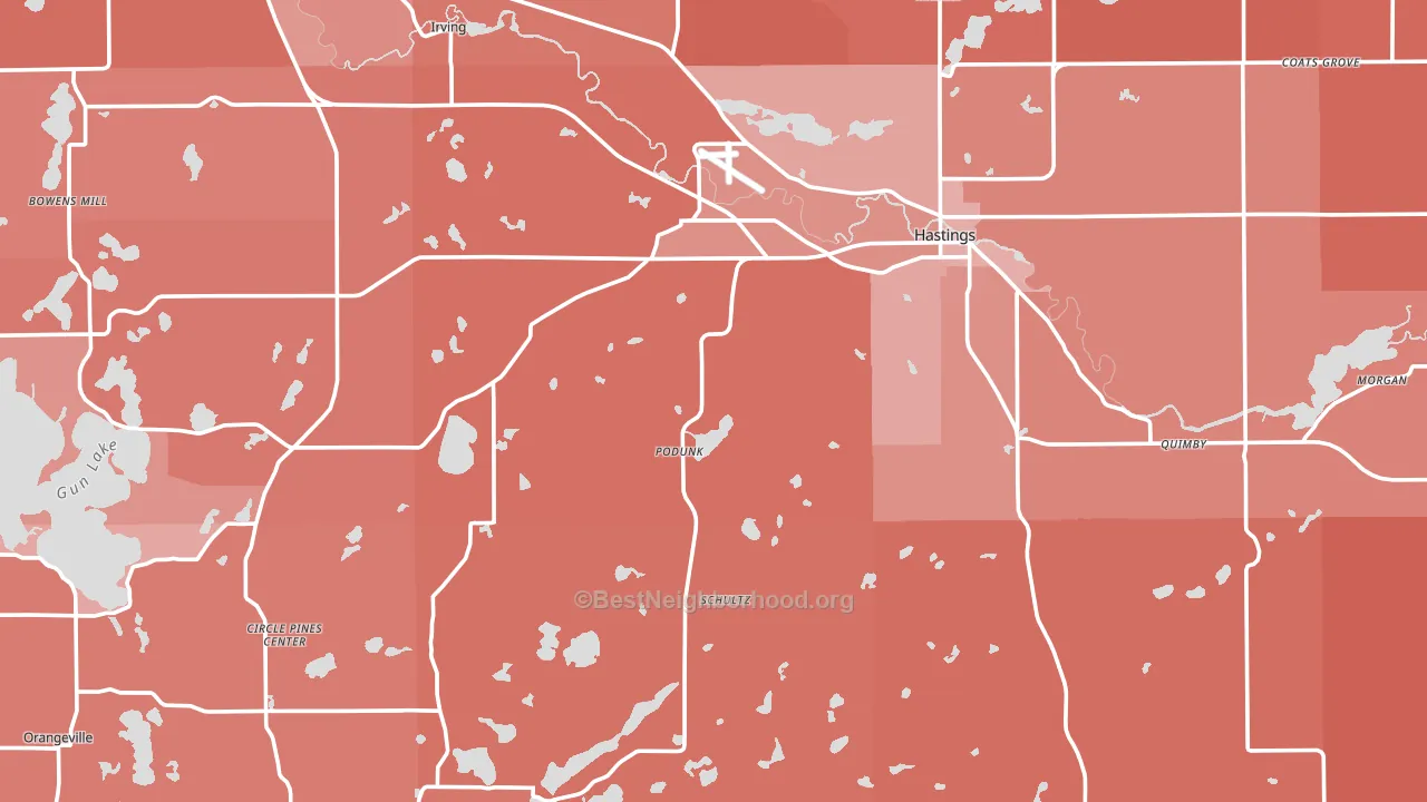 Barry County, MI block-group political-lean map