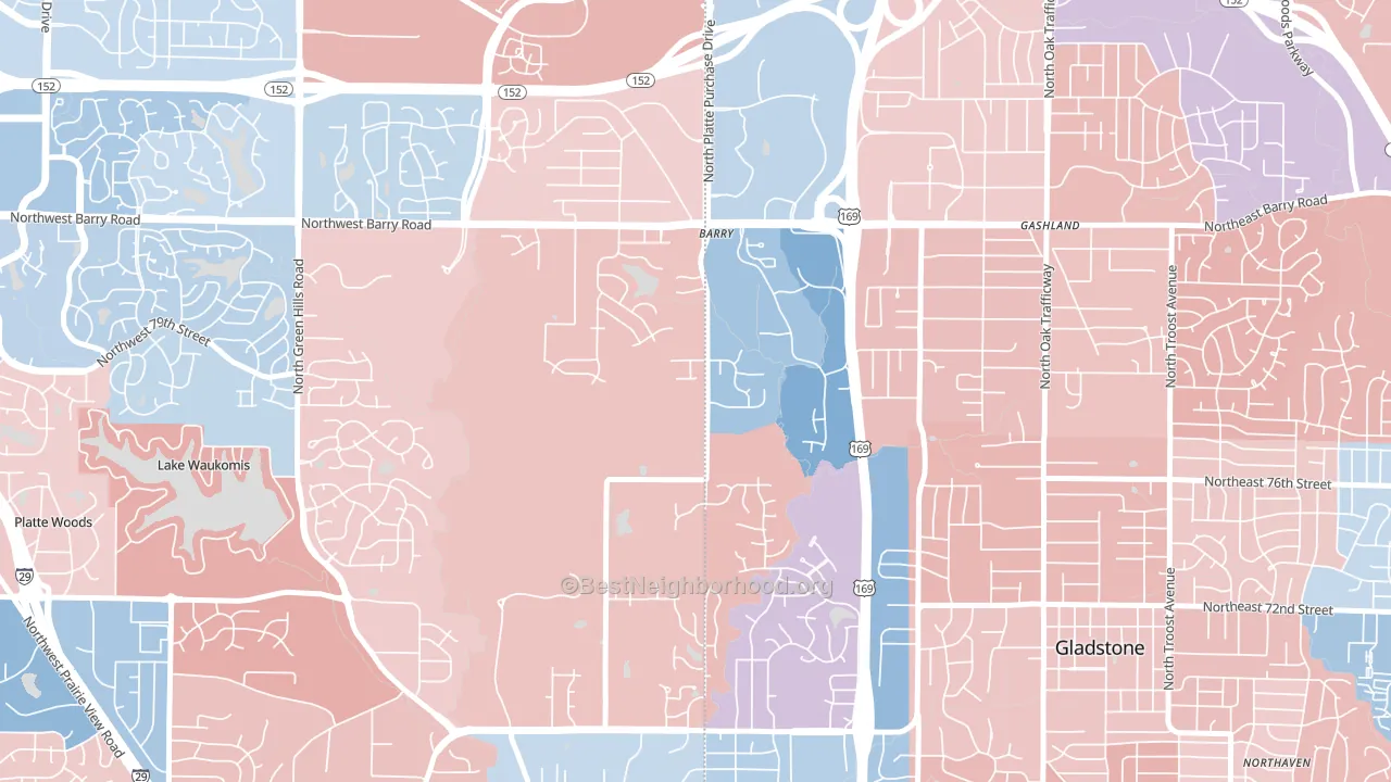 Barry Harbour, Kansas City, MO block-group political-lean map