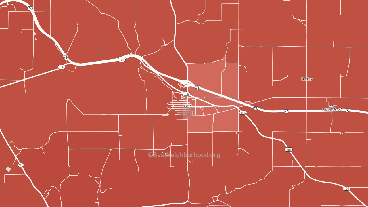 Barry, IL block-group political-lean map