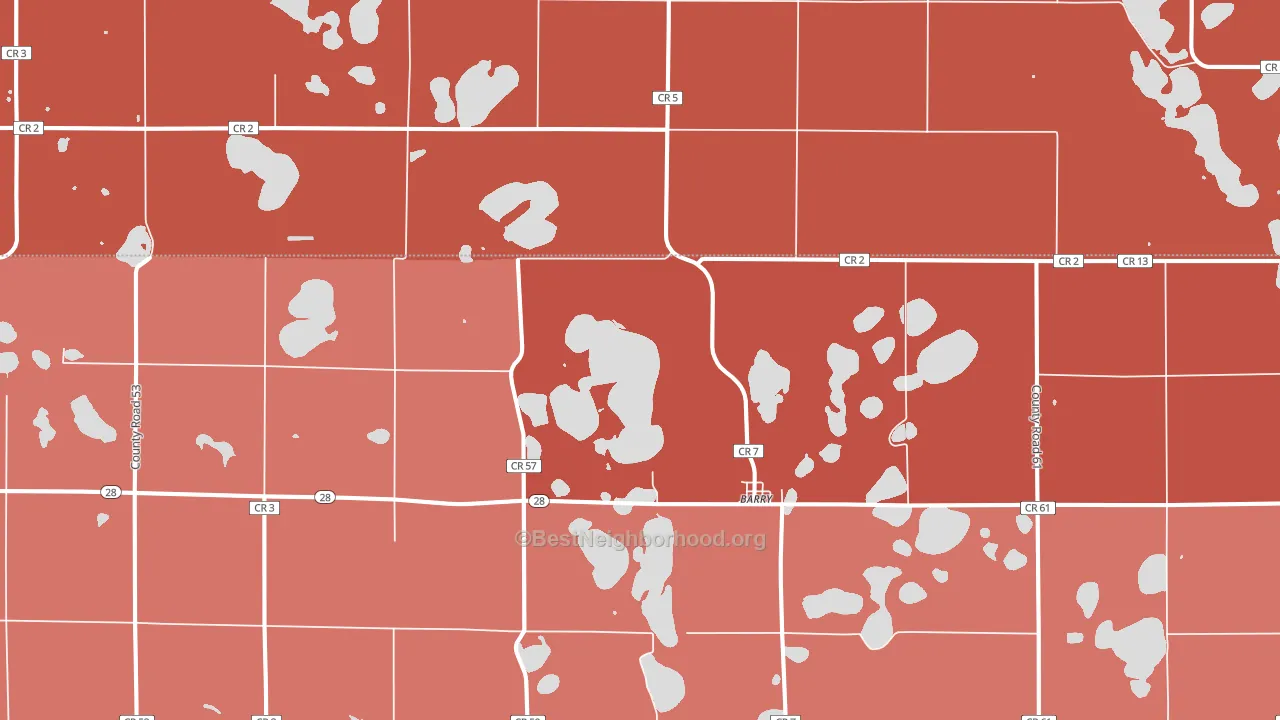Barry, MN block-group political-lean map