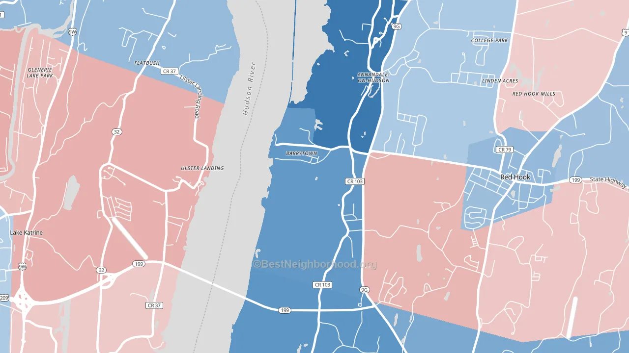 Barrytown, NY block-group political-lean map
