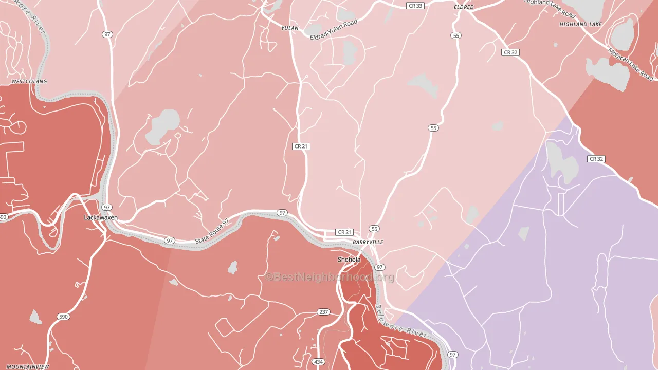 Barryville, NY block-group political-lean map