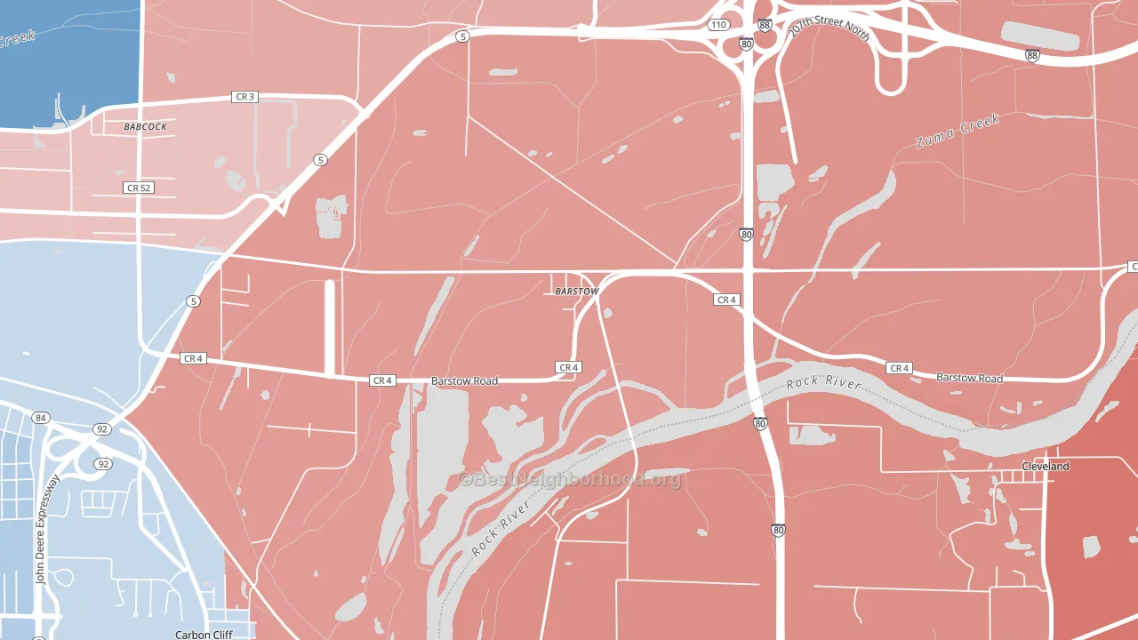 Barstow, IL block-group political-lean map