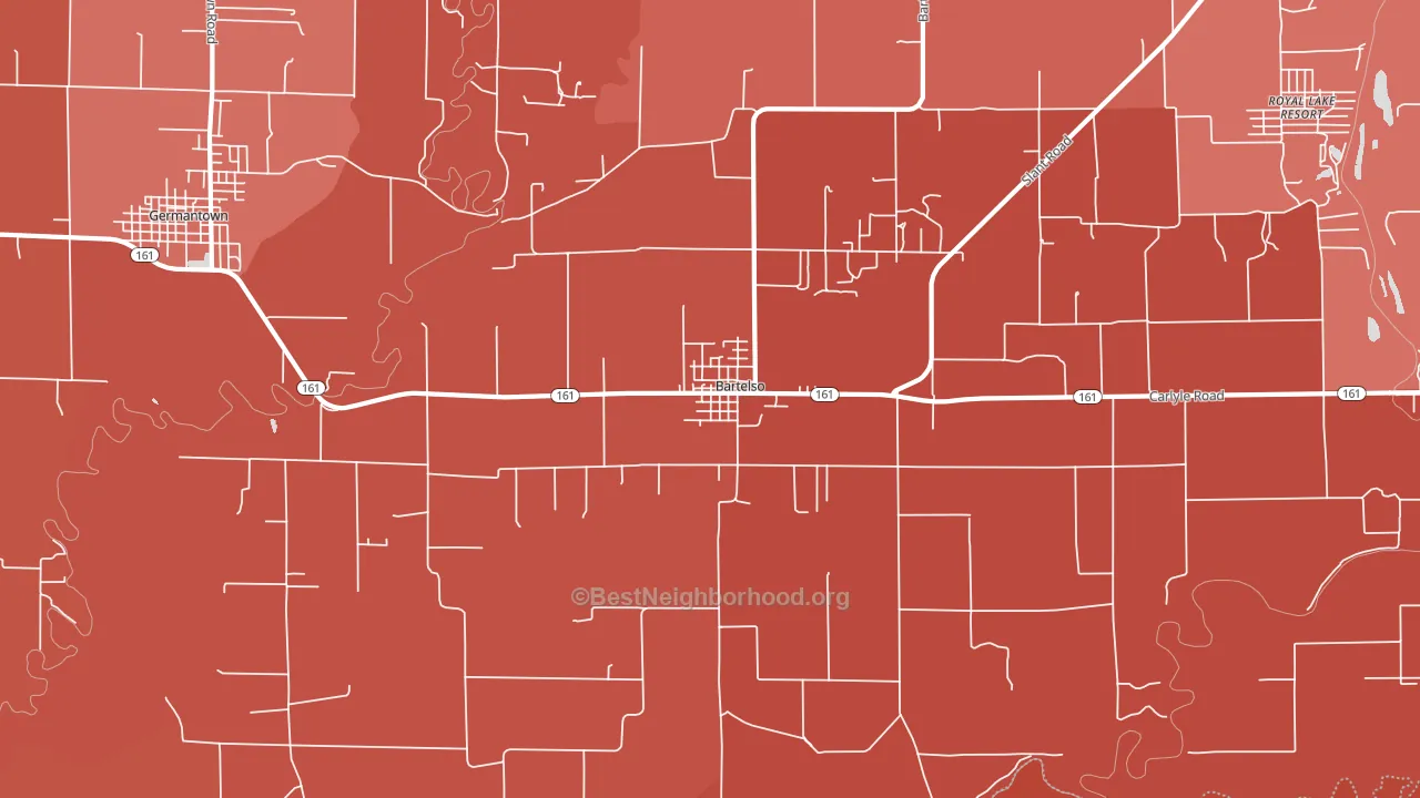 Bartelso, IL block-group political-lean map