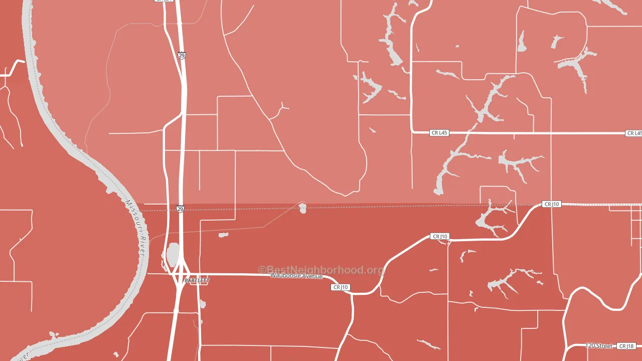 Bartlett, IA block-group political-lean map