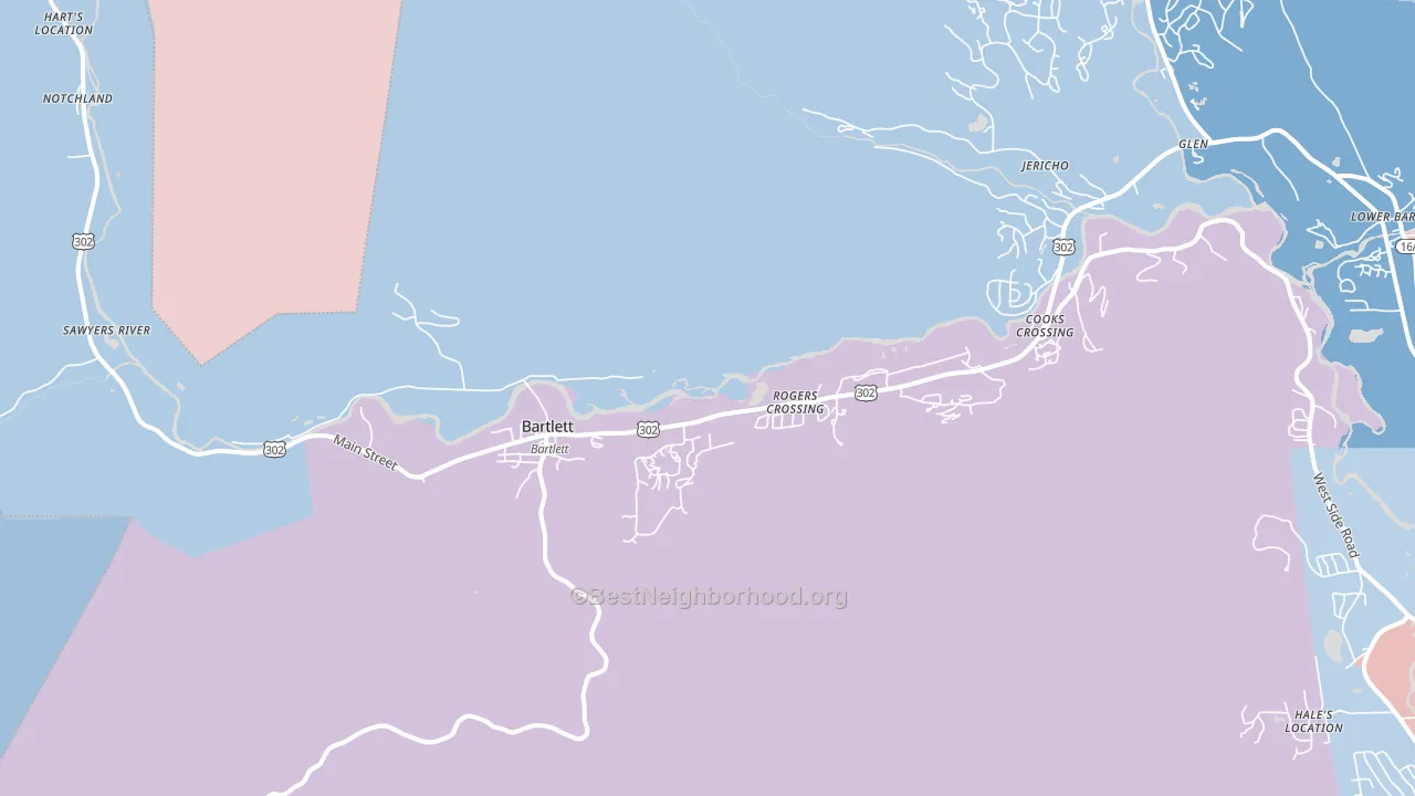 Bartlett, NH block-group political-lean map