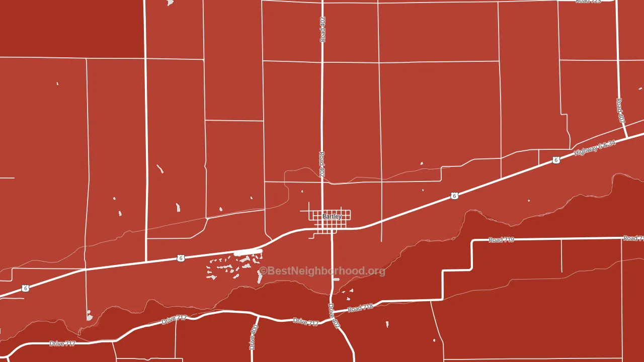 Bartley, NE block-group political-lean map