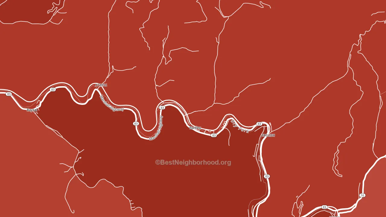 Bartley, WV block-group political-lean map