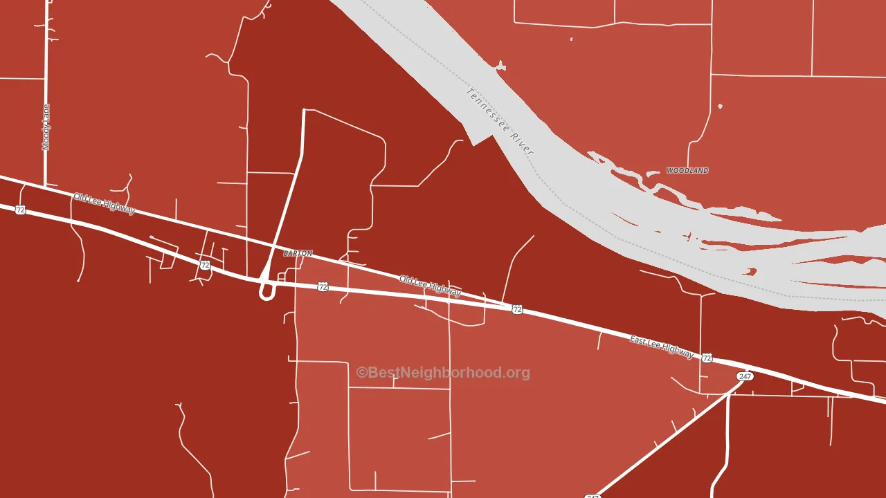 Barton, AL block-group political-lean map