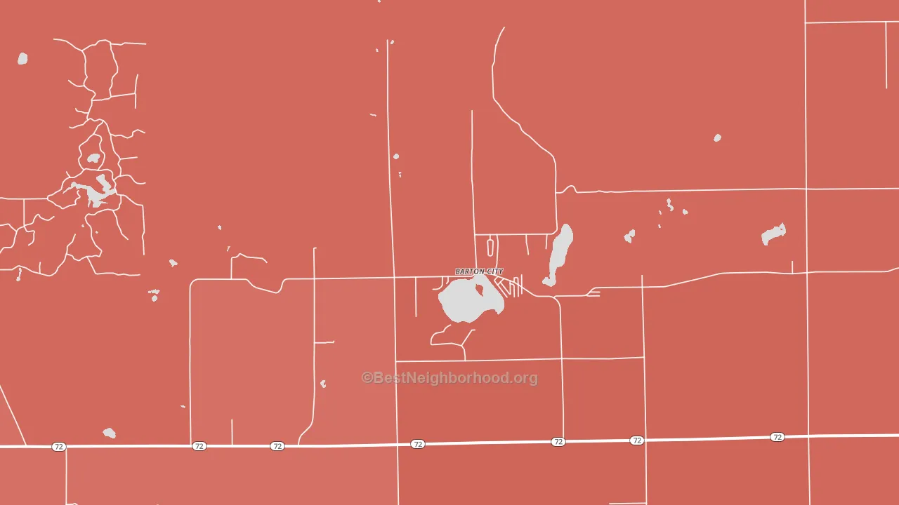 Barton City, MI block-group political-lean map
