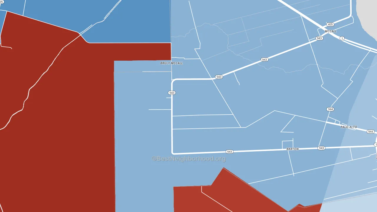 Barton, LA block-group political-lean map