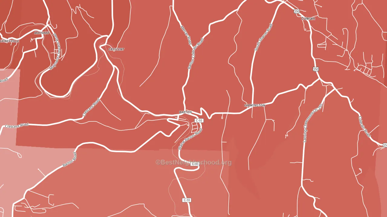 Barton, OH block-group political-lean map