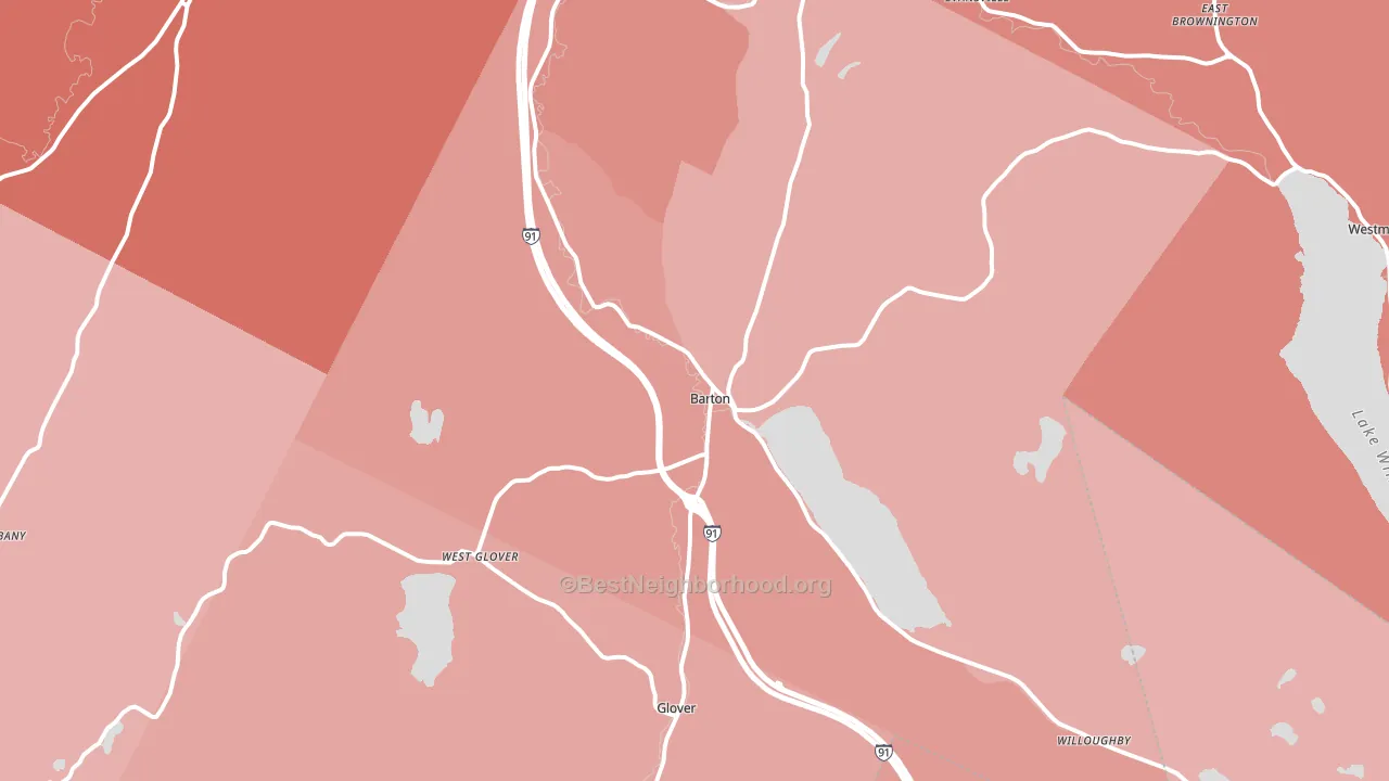 Barton, VT block-group political-lean map