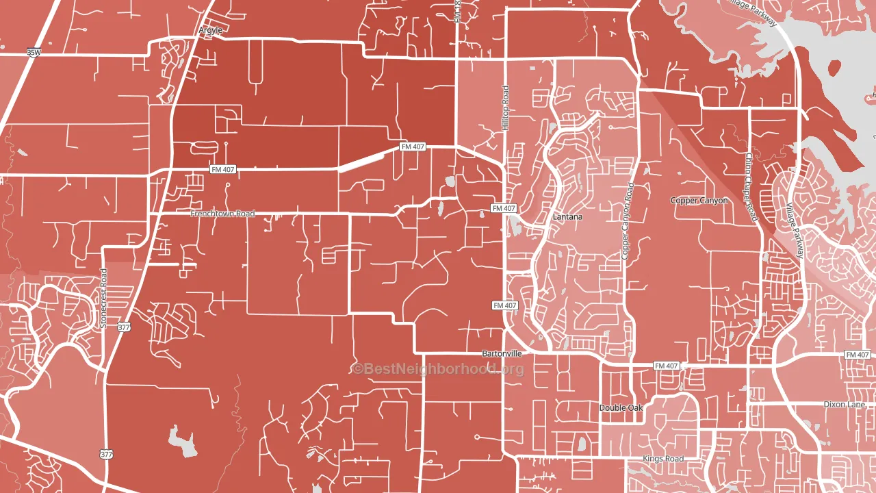 Bartonville, TX block-group political-lean map