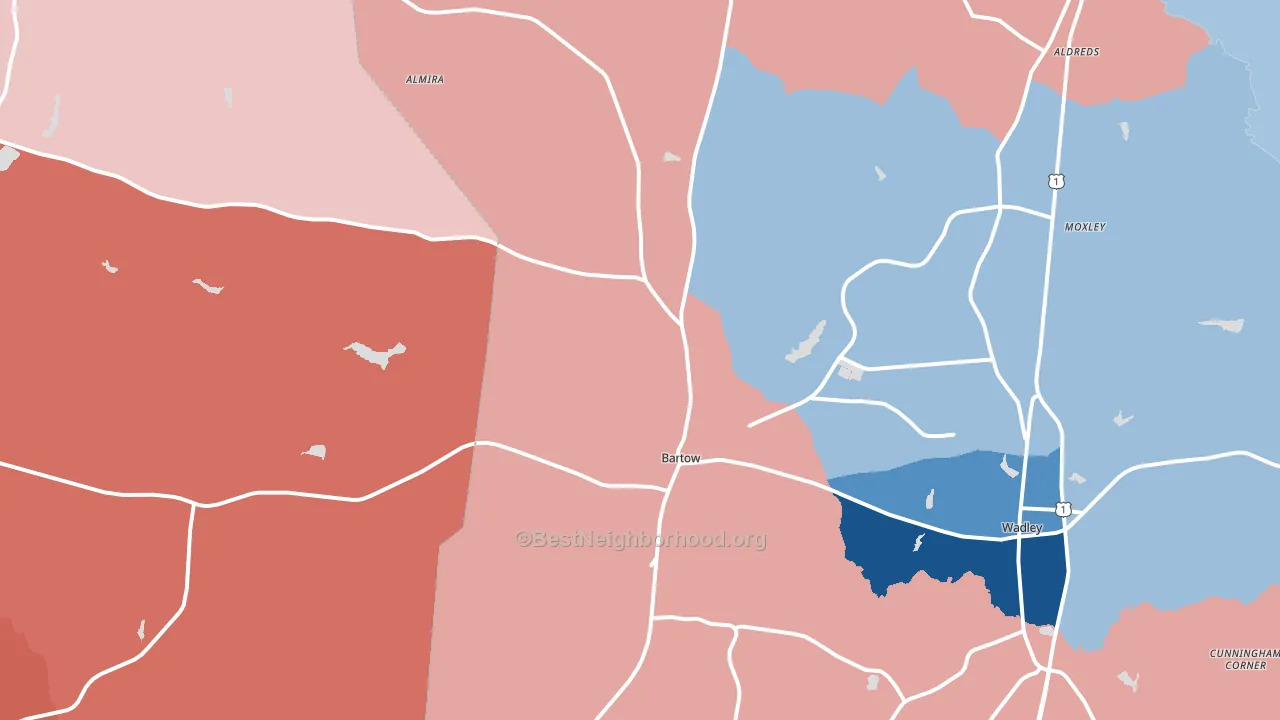 Bartow, GA block-group political-lean map