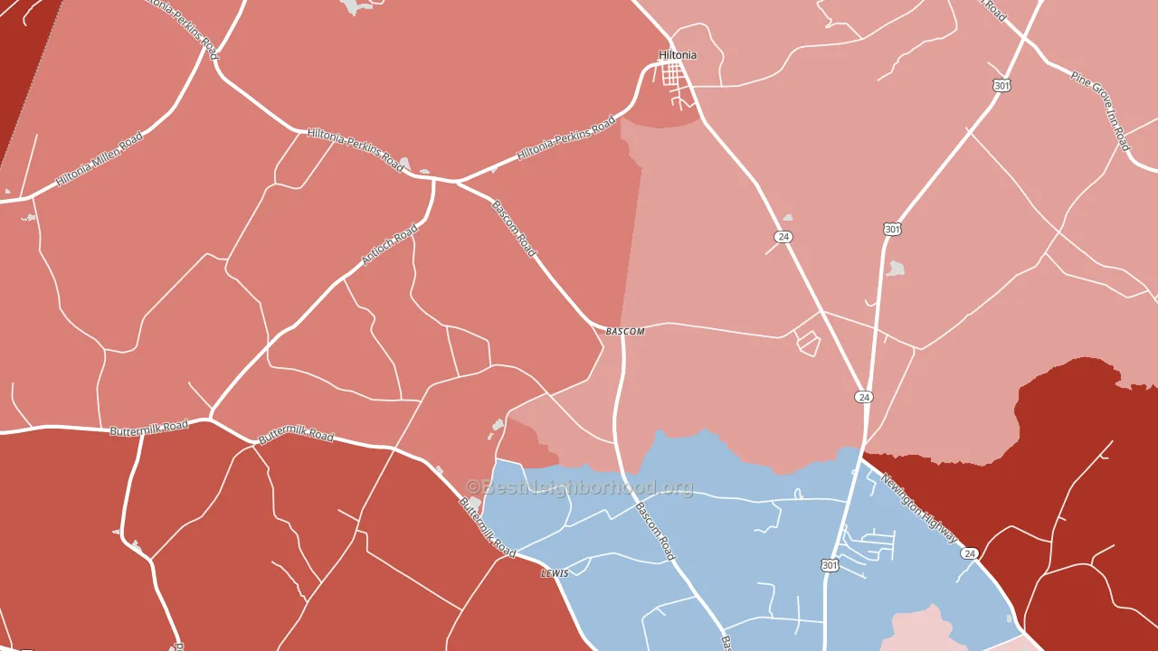 Bascom, GA block-group political-lean map