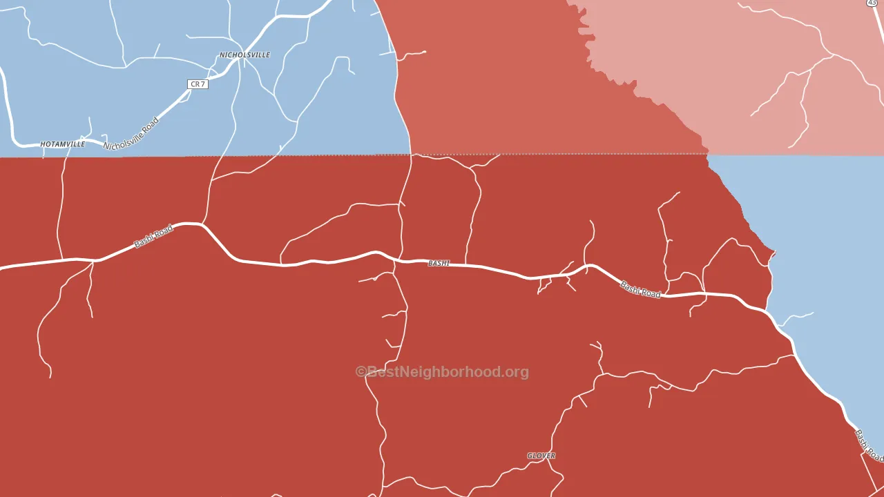 Bashi, AL block-group political-lean map