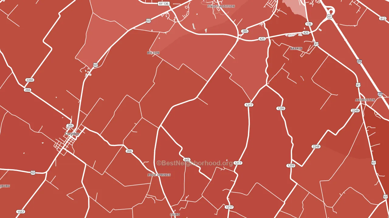 Baskett, KY block-group political-lean map