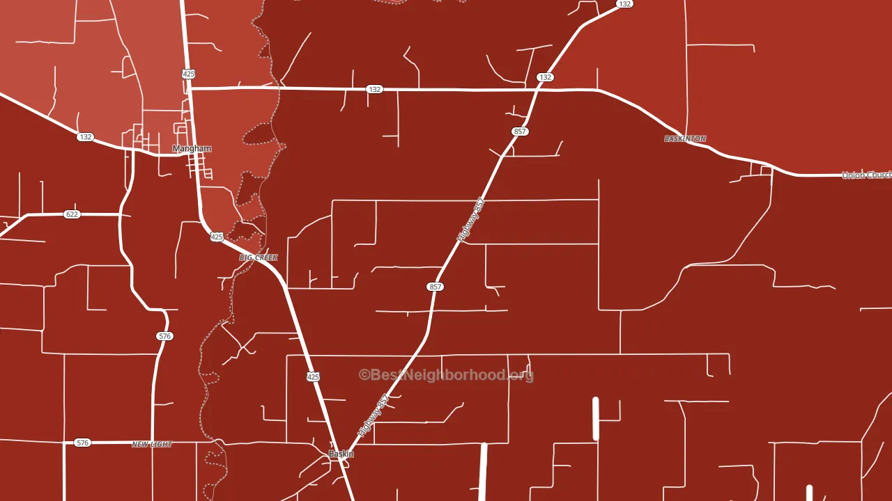 Baskin, LA block-group political-lean map