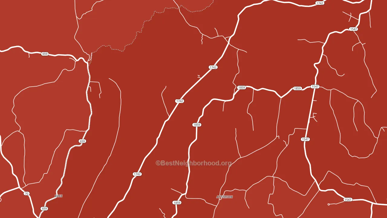 Bass, KY block-group political-lean map