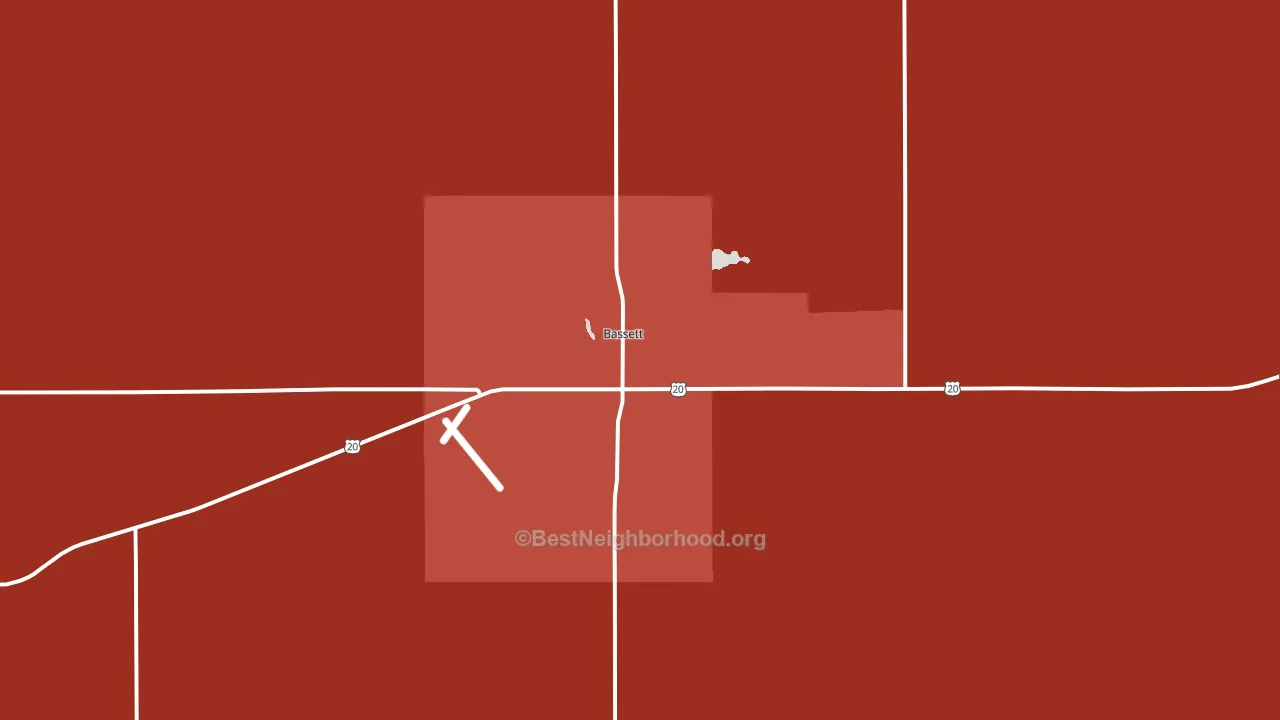 Bassett, NE block-group political-lean map