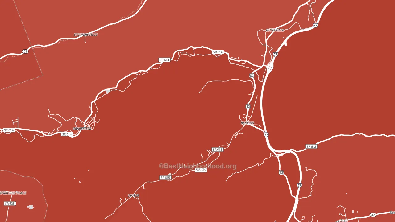 Bastian, VA block-group political-lean map