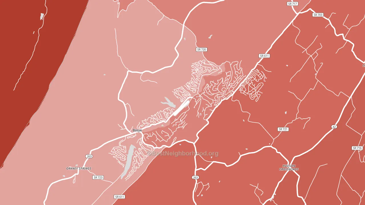 Basye, VA block-group political-lean map