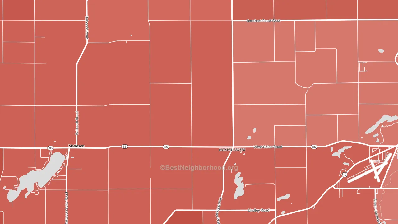 Batavia Center, MI block-group political-lean map