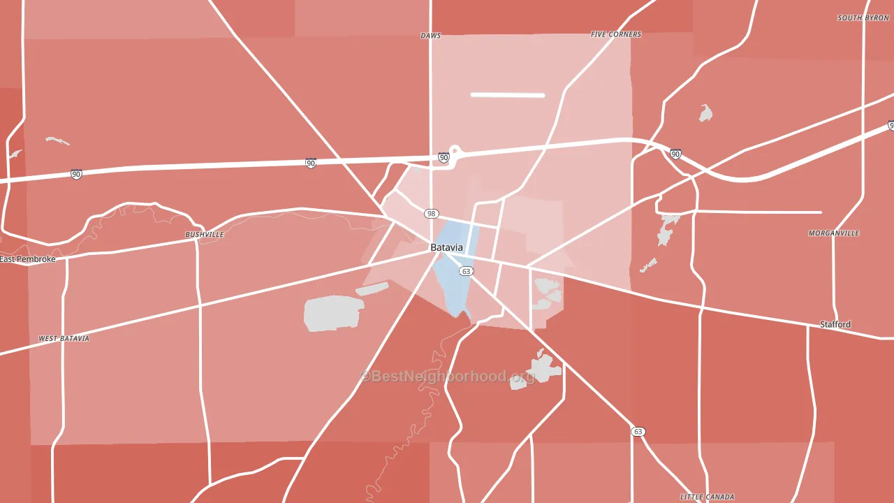 Batavia, NY block-group political-lean map