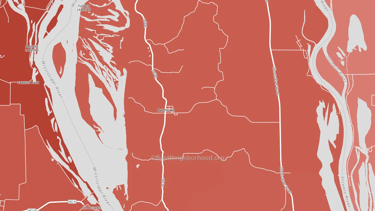 Batchtown, IL block-group political-lean map