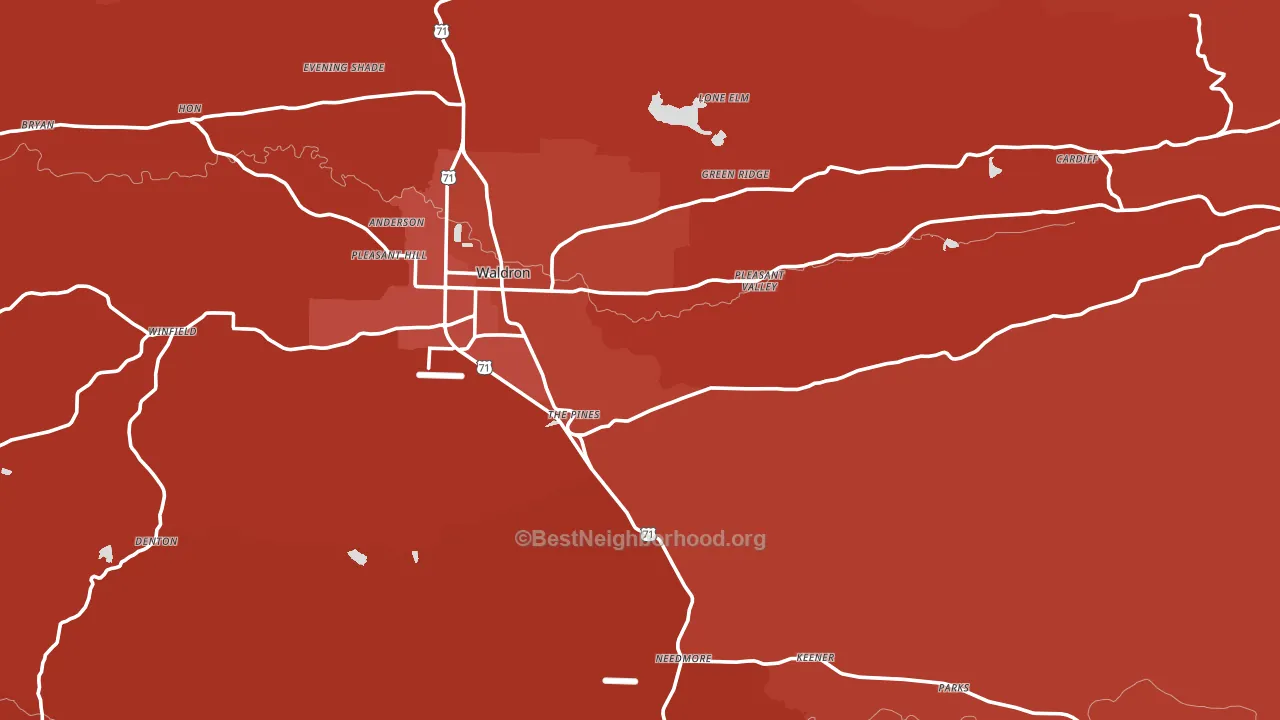 Bates, AR block-group political-lean map