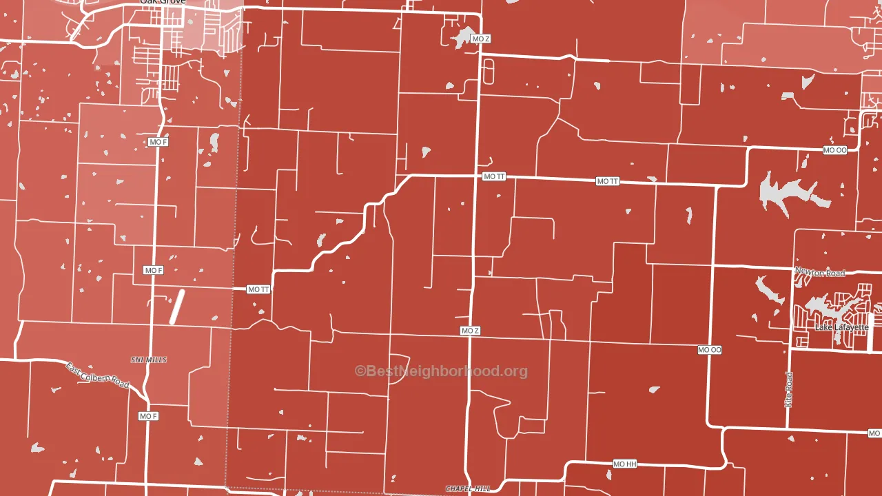 Bates City, MO block-group political-lean map