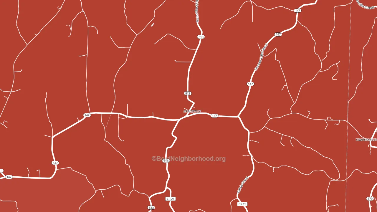 Batesville, OH block-group political-lean map